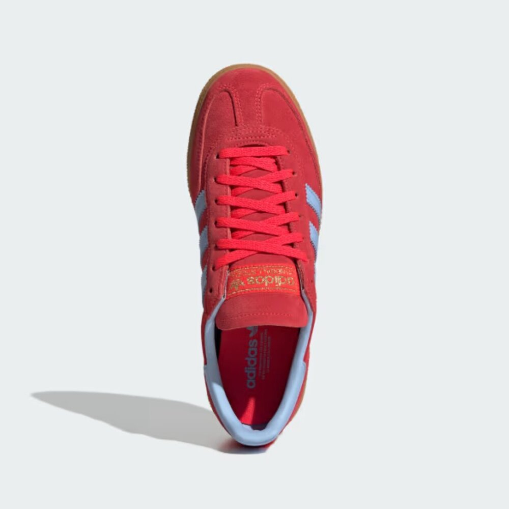 Adidas Handball Spezial Lucid Red Glow Blue Gum Womens JR3607 NEW Multi Sz - Picture 3 of 7